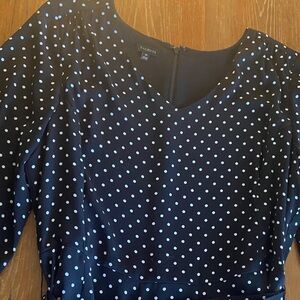 Talbots Black Dress with White Polka Dots